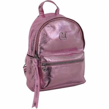 Metallic rugzak/schooltas roze kind