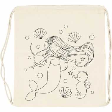 Pakket stuks inkleurbare rugzakjes zeemeermin print schooltas kind