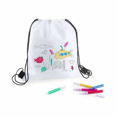 Witte schooltas stiften kind